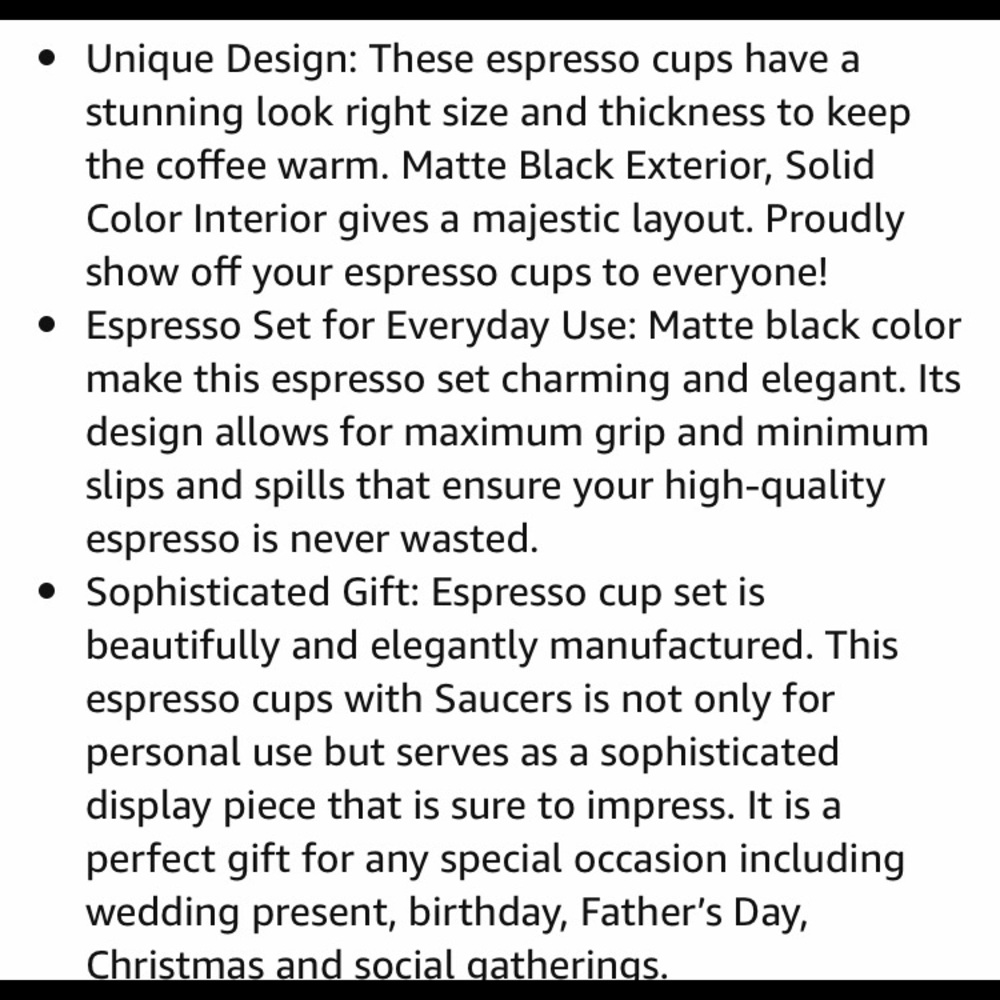 matte black espresso cups with saucers new☕️🍩 - Picture 5 of 6